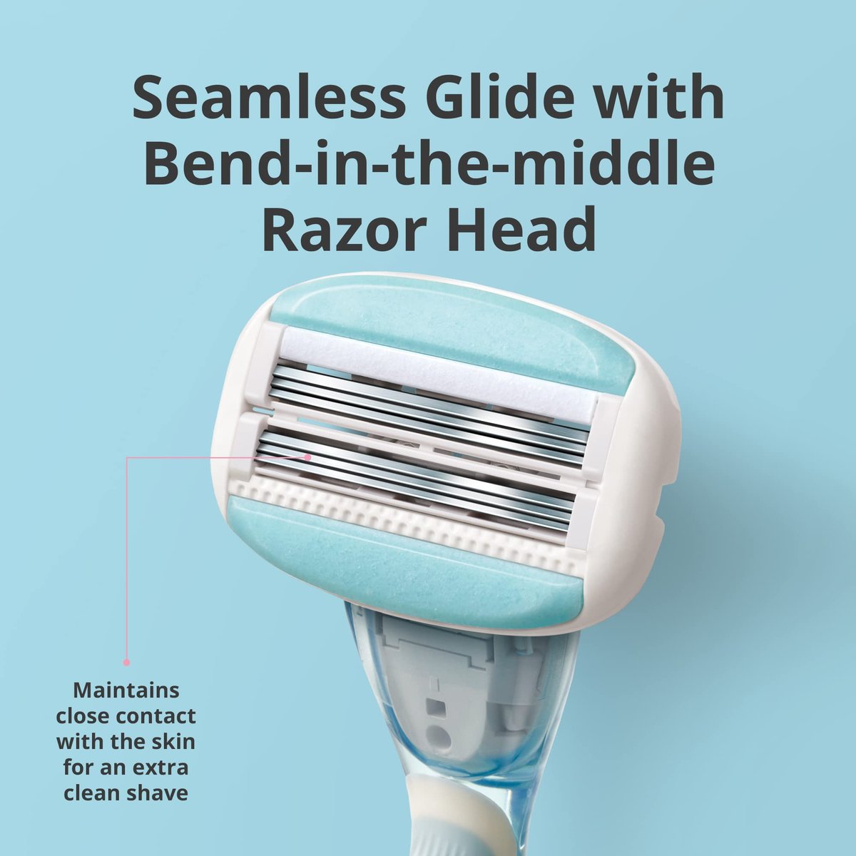 Dorco EVE6 Razors for Extra Smooth Shaving | 1 Razor Handle & 2 Blade Refills | 6 Curved Blades with Flexible Aloe Vera Moisture Bar | Interchangeable Cartridges for Sensitive Skin Avelisse