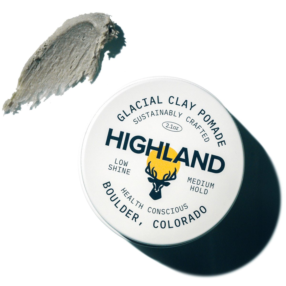 Highland Glacial Hair Clay Pomade - Award Winning Natural Hair Styling Clay for Men and Women, Medium Hold, Low Shine, 2.1 oz Avelisse