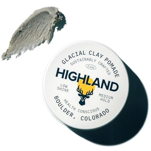 Highland Glacial Hair Clay Pomade - Award Winning Natural Hair Styling Clay for Men and Women, Medium Hold, Low Shine, 2.1 oz Avelisse