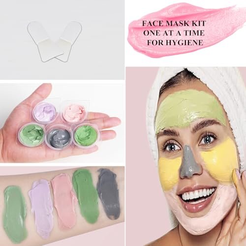 Aaenouicfs Clay Mask Set 20 Pods – Green Tea, Turmeric, Dead Sea Mud, Rose, 24K Gold, Eggplant, Avocado – Deep Cleansing Face Mask for Blackhead Removal, Men & Women - görsel 9
