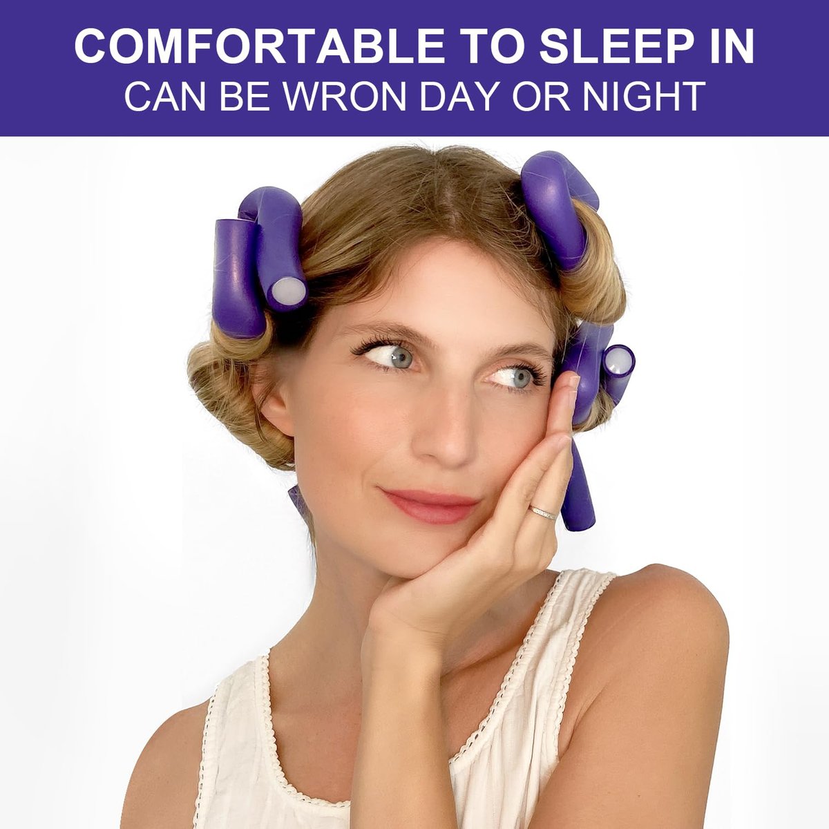 Jumbo Heatless Hair Curlers – Flexible Foam Curling Rods for Long & Medium Hair (Purple, 10 Pack) - görsel 7