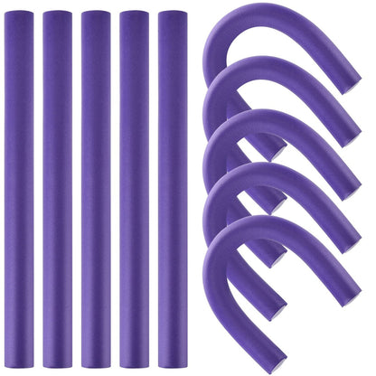 Jumbo Heatless Hair Curlers – Flexible Foam Curling Rods for Long & Medium Hair (Purple, 10 Pack)