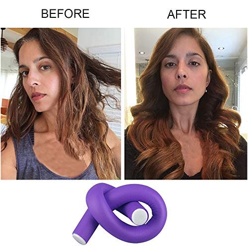Jumbo Heatless Hair Curlers – Flexible Foam Curling Rods for Long & Medium Hair (Purple, 10 Pack) - görsel 14