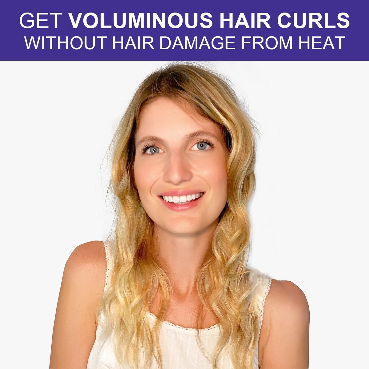 Jumbo Heatless Hair Curlers – Flexible Foam Curling Rods for Long & Medium Hair (Purple, 10 Pack) - görsel 15