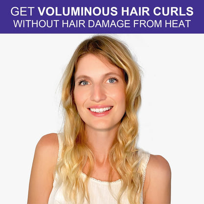 Jumbo Heatless Hair Curlers – Flexible Foam Curling Rods for Long & Medium Hair (Purple, 10 Pack)