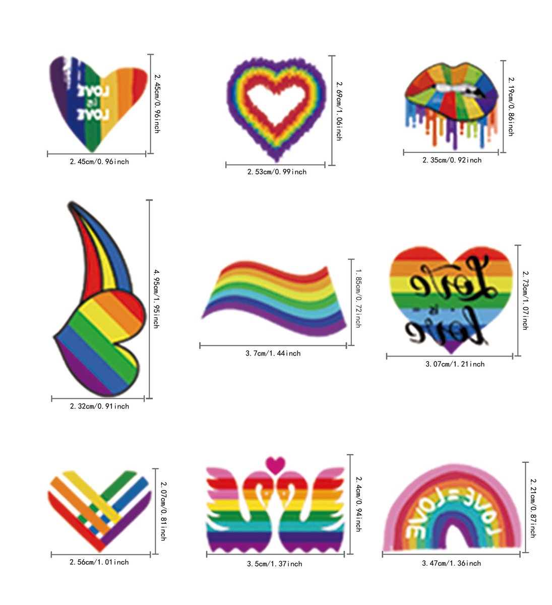 200+ Pcs Pride Tattoos - 20 Sheets Waterproof Rainbow Flag Temporary Tattoos for Pride Equality Parades and Celebrations - görsel 5