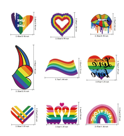 200+ Pcs Pride Tattoos - 20 Sheets Waterproof Rainbow Flag Temporary Tattoos for Pride Equality Parades and Celebrations