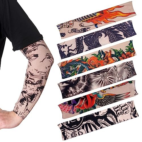 HOVEOX 20-Pack Temporary Tattoo Arm Sleeves – Multicolor Fake Tattoo Sleeves for Men, Women & Kids – Sun Protection & Style - görsel 8