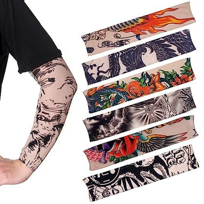 HOVEOX 20-Pack Temporary Tattoo Arm Sleeves – Multicolor Fake Tattoo Sleeves for Men, Women & Kids – Sun Protection & Style