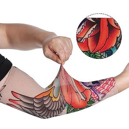 HOVEOX 20-Pack Temporary Tattoo Arm Sleeves – Multicolor Fake Tattoo Sleeves for Men, Women & Kids – Sun Protection & Style