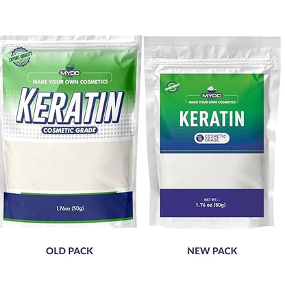 MYOC Keratin Powder (50 g / 1.76 oz) - Cosmetic Grade for DIY Hair Masks, Shampoos, Conditioners & Serums