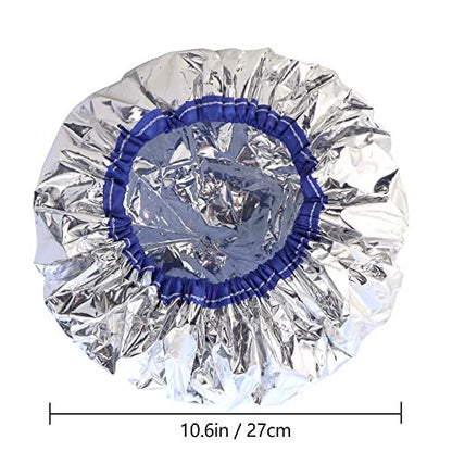 TCOTBE 2-Pack Aluminum Foil Conditioning Caps for Hot Oil Treatment – Reusable Shower Caps for Hair Dyeing & Deep Conditioning – Salon & Home Use