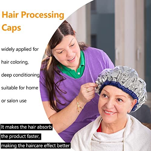 TCOTBE 2-Pack Aluminum Foil Conditioning Caps for Hot Oil Treatment – Reusable Shower Caps for Hair Dyeing & Deep Conditioning – Salon & Home Use - görsel 8