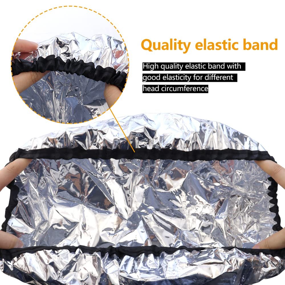 TCOTBE 2-Pack Aluminum Foil Conditioning Caps for Hot Oil Treatment – Reusable Shower Caps for Hair Dyeing & Deep Conditioning – Salon & Home Use - görsel 5