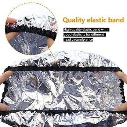 TCOTBE 2-Pack Aluminum Foil Conditioning Caps for Hot Oil Treatment – Reusable Shower Caps for Hair Dyeing & Deep Conditioning – Salon & Home Use