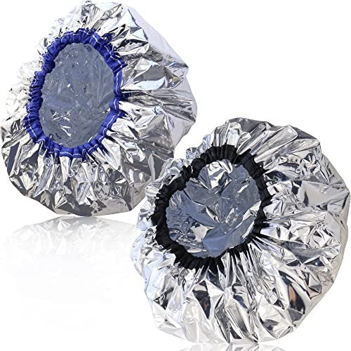 TCOTBE 2-Pack Aluminum Foil Conditioning Caps for Hot Oil Treatment – Reusable Shower Caps for Hair Dyeing & Deep Conditioning – Salon & Home Use - görsel 2