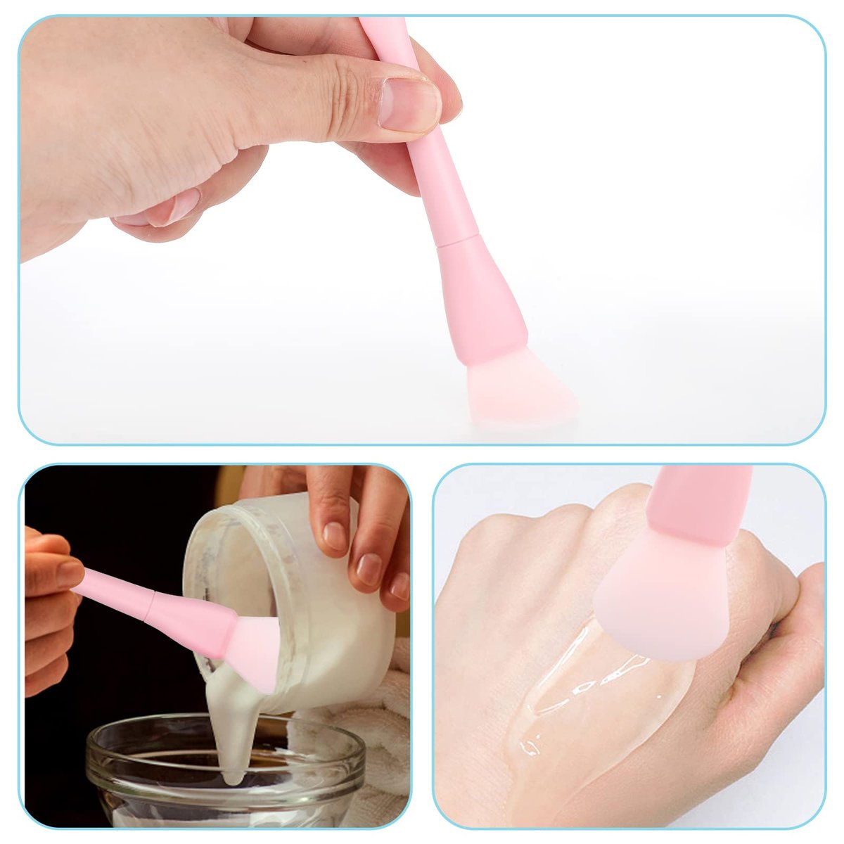 Ouligay 2 Pack Silicone Face Mask Brush Applicator - Soft, Reusable Facial Mask Spatula for Mud, Clay, and Cream Masks - görsel 13