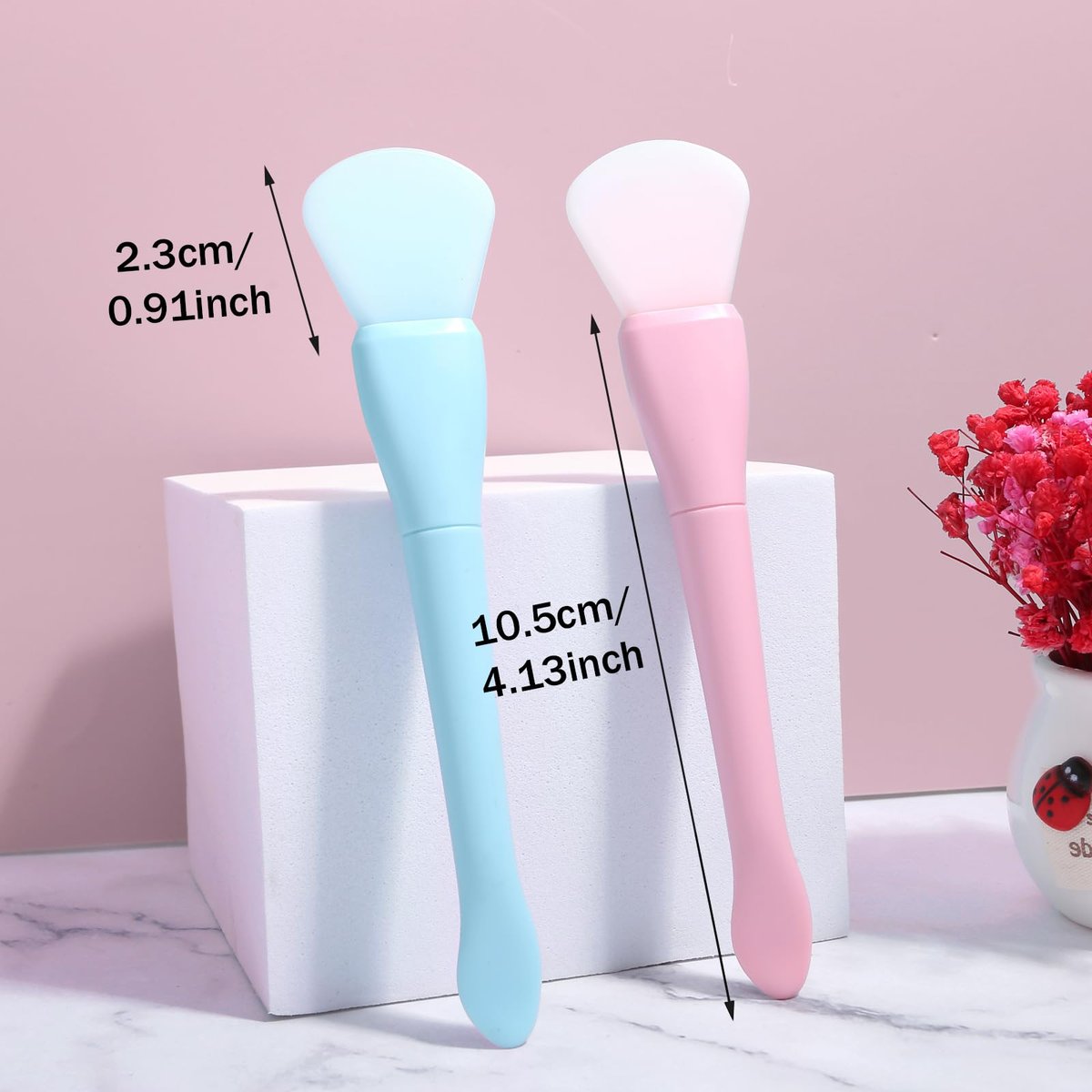 Ouligay 2 Pack Silicone Face Mask Brush Applicator - Soft, Reusable Facial Mask Spatula for Mud, Clay, and Cream Masks - görsel 7