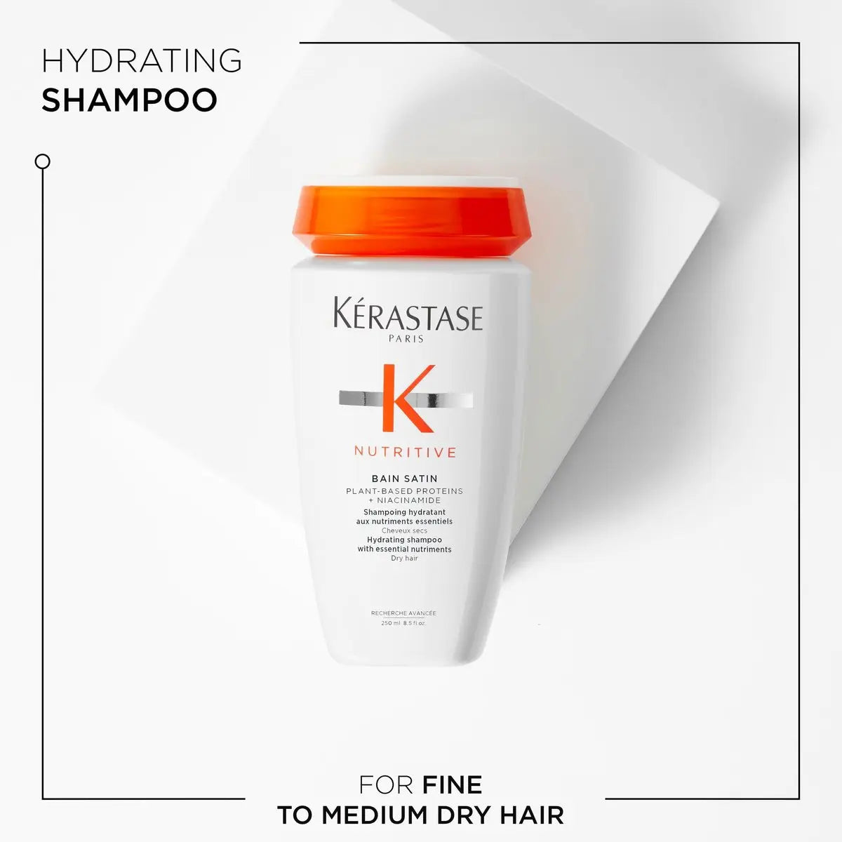 KÉRASTASE Nutritive Gentle Hydrating Shampoo for Dry Hair - Nourishing Protein Formula with Niacinamide, Moisturises, Softness and Restores Thickness and Shine, Bain Satin, 8.5 Fl Oz Avelisse
