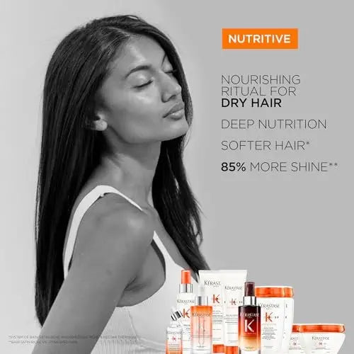 KÉRASTASE Nutritive Gentle Hydrating Shampoo for Dry Hair - Nourishing Protein Formula with Niacinamide, Moisturises, Softness and Restores Thickness and Shine, Bain Satin, 8.5 Fl Oz Avelisse