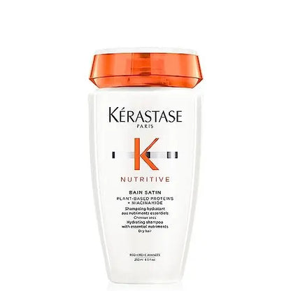 KÉRASTASE Nutritive Gentle Hydrating Shampoo for Dry Hair - Nourishing Protein Formula with Niacinamide, Moisturises, Softness and Restores Thickness and Shine, Bain Satin, 8.5 Fl Oz Avelisse