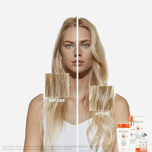 KÉRASTASE Nutritive Gentle Hydrating Shampoo for Dry Hair - Nourishing Protein Formula with Niacinamide, Moisturises, Softness and Restores Thickness and Shine, Bain Satin, 8.5 Fl Oz Avelisse