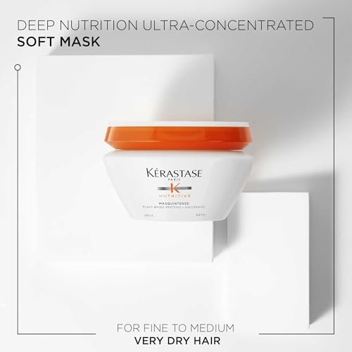 Kerastase Nutritive Masquintense Mask for Fine to Medium Dry Hair - Deeply Nourishes & Conditions with Plant-Based Proteins & Niacinamide, 6.8 Fl Oz Avelisse