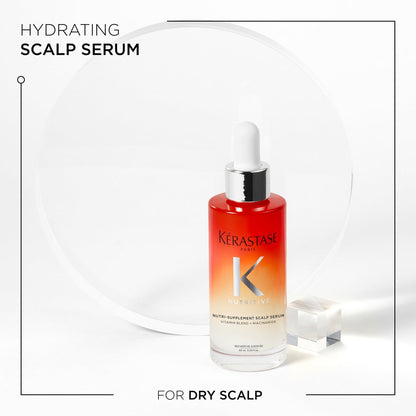 Kerastase Nutritive Hydrating Scalp Serum for Dry Hair – Moisturising & Revitalising with Niacinamide and Vitamins, Fast Absorbing, Non-Greasy, 90 ml Avelisse