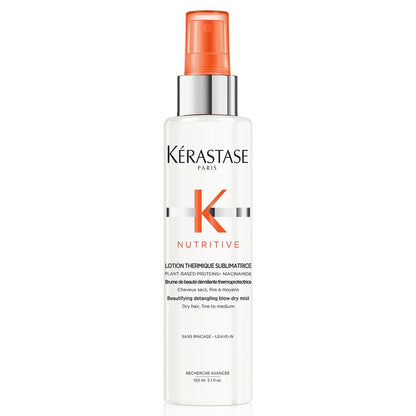 KÉRASTASE Nutritive Heat Protecting Spray – Nourishing Heat Protectant for Dry Fine to Medium Hair – Detangle, Reduce Frizz & Fly-aways – Lotion Thermique Sublimatrice 5.1 Fl Oz Avelisse