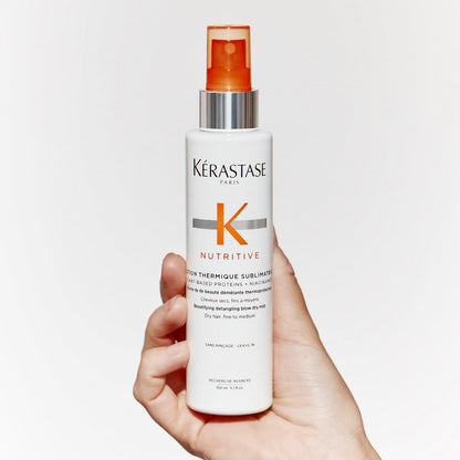 KÉRASTASE Nutritive Heat Protecting Spray – Nourishing Heat Protectant for Dry Fine to Medium Hair – Detangle, Reduce Frizz & Fly-aways – Lotion Thermique Sublimatrice 5.1 Fl Oz Avelisse