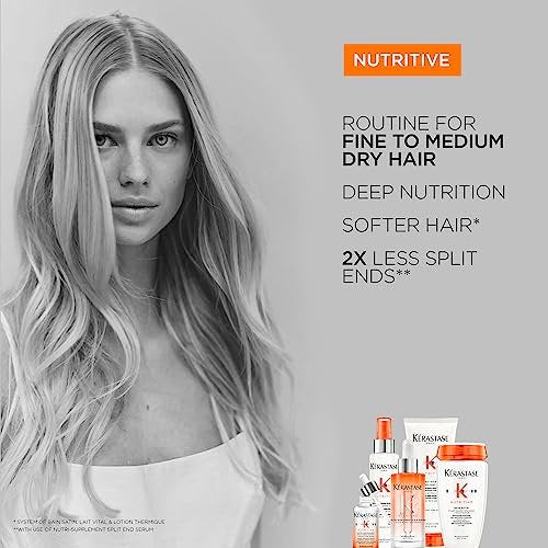 KÉRASTASE Nutritive Heat Protecting Spray – Nourishing Heat Protectant for Dry Fine to Medium Hair – Detangle, Reduce Frizz & Fly-aways – Lotion Thermique Sublimatrice 5.1 Fl Oz Avelisse