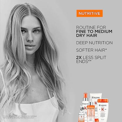 KÉRASTASE Nutritive Heat Protecting Spray – Nourishing Heat Protectant for Dry Fine to Medium Hair – Detangle, Reduce Frizz & Fly-aways – Lotion Thermique Sublimatrice 5.1 Fl Oz Avelisse