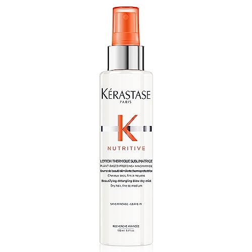 KÉRASTASE Nutritive Heat Protecting Spray – Nourishing Heat Protectant for Dry Fine to Medium Hair – Detangle, Reduce Frizz & Fly-aways – Lotion Thermique Sublimatrice 5.1 Fl Oz Avelisse