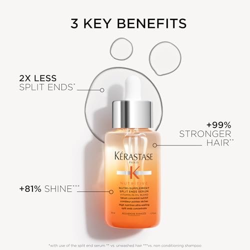 Kerastase Nutritive Split Ends Hair Serum for Dry Hair – Nourishing Leave-In Oil Treatment for Smoothness and Shine, Ultra-Sealing Formula with Anti-Dryness Polymers, 1.7 Fl Oz Avelisse