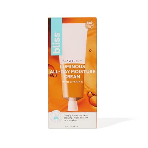 Bliss Glow Rush Vitamin C Luminous Daily Moisturizer – Brightening, Hydrating & Soothing with Ultra-Stable Vitamin C, Vitamin E, Squalane & Shea Butter (1.5 Fl Oz) Avelisse