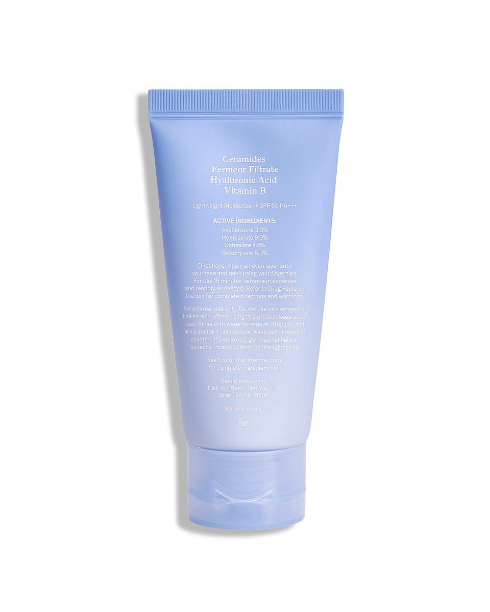Then I Met You Essence Light Korean Sunscreen SPF 50 PA+++ with Hyaluronic Acid - Vegan & Cruelty-Free Facial Sunscreen, 1.69 oz Avelisse
