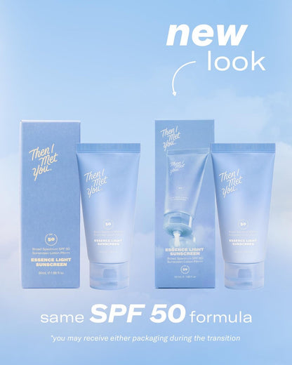 Then I Met You Essence Light Korean Sunscreen SPF 50 PA+++ with Hyaluronic Acid - Vegan & Cruelty-Free Facial Sunscreen, 1.69 oz Avelisse