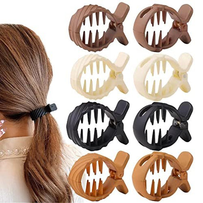 8-Pack Large Matte Ponytail Buckle Hair Clips - High Ponytail Claw Clips for Thick Hair, Nonslip Design Avelisse