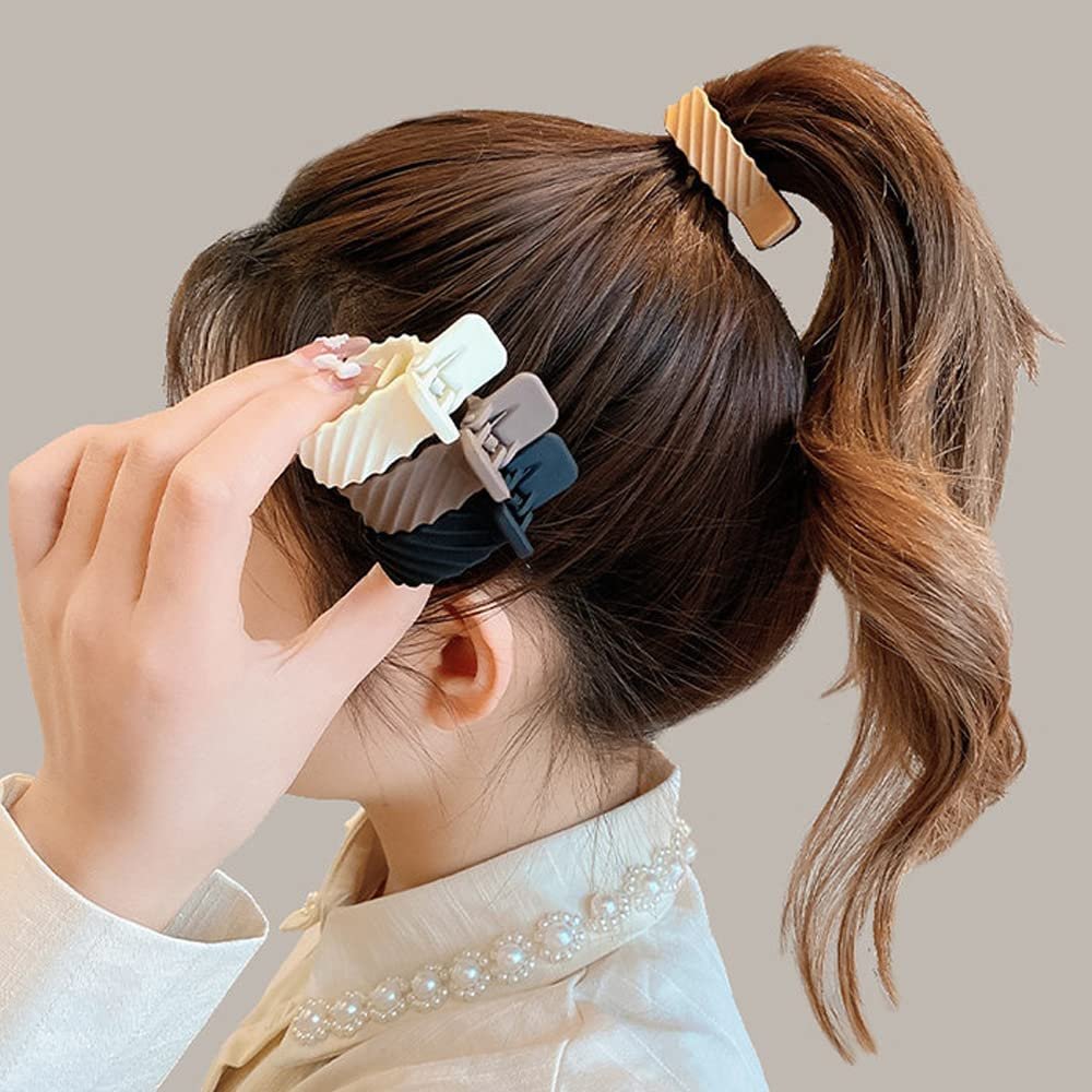 8-Pack Large Matte Ponytail Buckle Hair Clips - High Ponytail Claw Clips for Thick Hair, Nonslip Design Avelisse