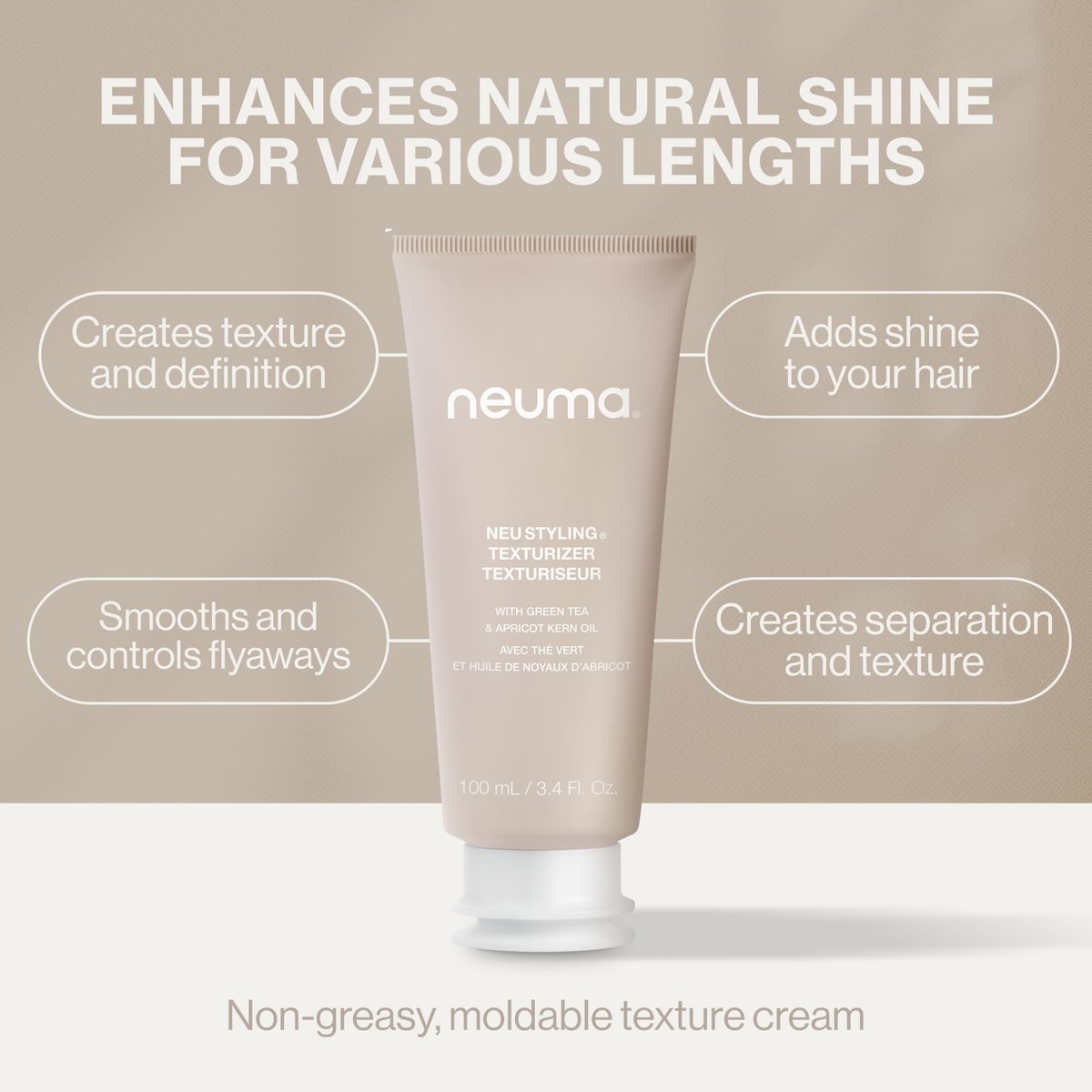 NEUMA Neu Styling Hair Texturizer Crème – 3.4 oz Hair Texture Cream with Persimmon Scent Avelisse