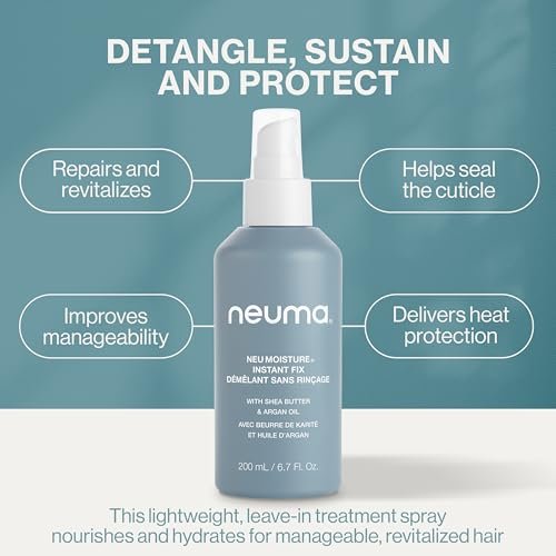 Neuma Neu Moisture Leave-In Hair Treatment Spray - 6.7 Fl Oz | Detangling & Heat Protection with Shea Butter & Argan Oil Avelisse