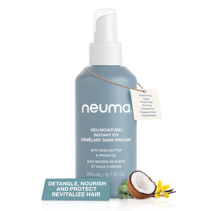 Neuma Neu Moisture Leave-In Hair Treatment Spray - 6.7 Fl Oz | Detangling & Heat Protection with Shea Butter & Argan Oil Avelisse