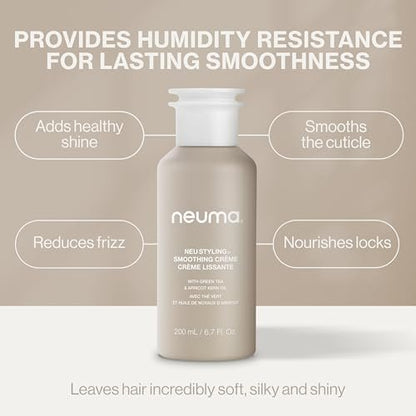 NEUMA Smoothing Hair Crème - Lightweight Frizz Control with Shea Butter & Apricot Kernel Oil for Soft, Smooth, Shiny Hair, Color-Safe Formula, 6.7 Fl Oz Avelisse