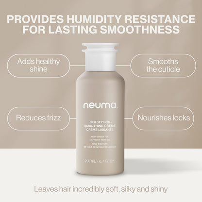 NEUMA Smoothing Hair Crème - Lightweight Frizz Control with Shea Butter & Apricot Kernel Oil for Soft, Smooth, Shiny Hair, Color-Safe Formula, 6.7 Fl Oz Avelisse