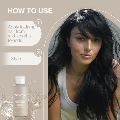 NEUMA Smoothing Hair Crème - Lightweight Frizz Control with Shea Butter & Apricot Kernel Oil for Soft, Smooth, Shiny Hair, Color-Safe Formula, 6.7 Fl Oz Avelisse
