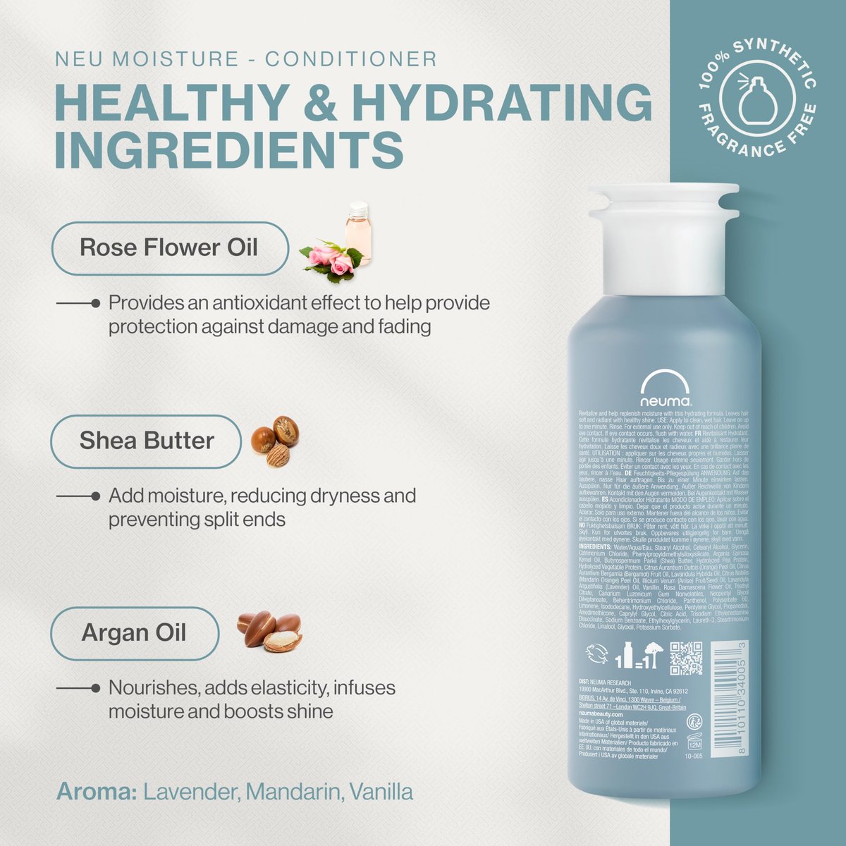 Neuma Neu Sulfate-Free Moisturizing Conditioner | Hydrating Conditioner with Shea Butter & Argan Oil | Vegan & Color-Safe Formula for Dry Hair Avelisse