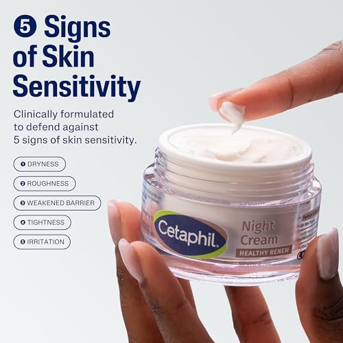 Cetaphil Healthy Renew Skin Tightening Night Cream 1.7 Oz – Wrinkle Repair Face Cream with Peptides, Retinol Alternative for Sensitive Skin, Fragrance Free Avelisse