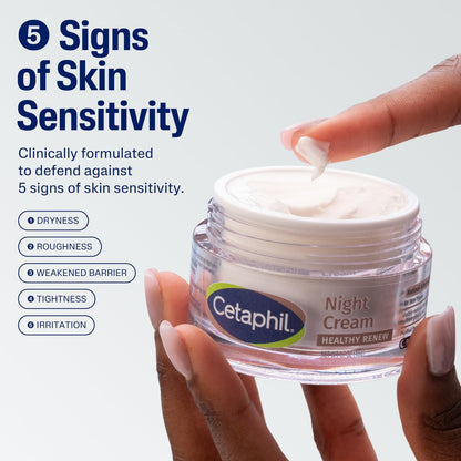 Cetaphil Healthy Renew Skin Tightening Night Cream 1.7 Oz – Wrinkle Repair Face Cream with Peptides, Retinol Alternative for Sensitive Skin, Fragrance Free Avelisse