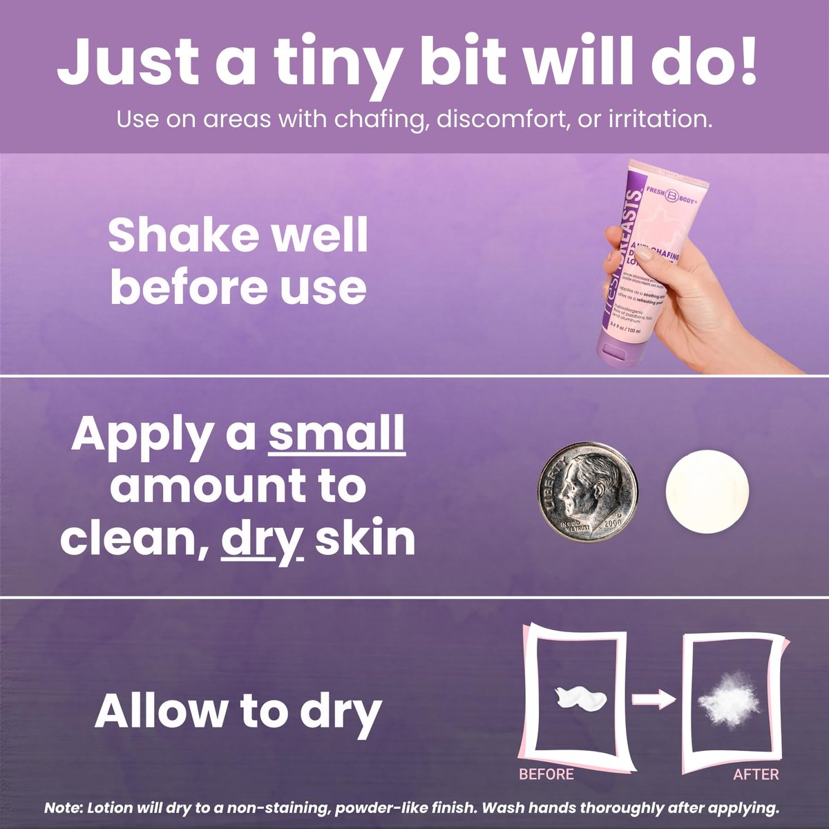 Ladies No Sweat Bundle: Fresh BREASTS Lotion (3.4 oz) & Anti-Monkey Butt Body Powder (8 oz) – Stay Cool & Dry All Day Avelisse