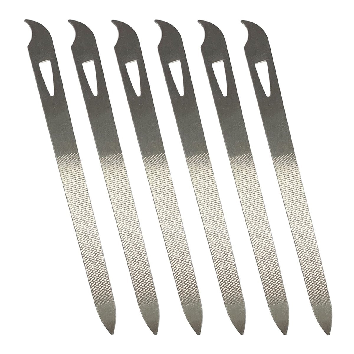AhaTopia 6-Pack Stainless Steel Metal Nail Files for Natural Nails – 5.5-Inch Double-Sided Manicure & Pedicure Tool - görsel 1